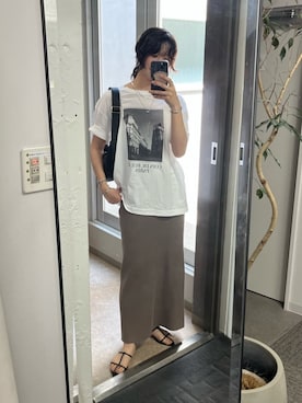 「アイテム（スカート、ブラウン系）」を使った、rd_usui558さん（レディース・163cm）の夏コーディネート