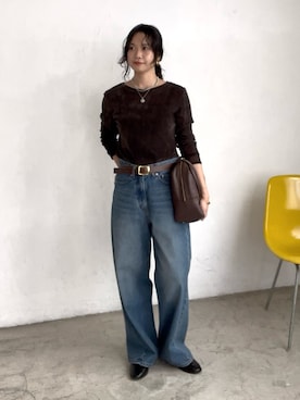 「RIVE DROITE（リヴドロワ）のレザービットローファー（ローファー）」を使った、rd_usui558さん（レディース・163cm）の夏コーディネート