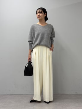 「スラックスパンツ」｜「アイテム（アクセサリー）」を使った、rd_usui558さん（レディース・163cm）の秋コーディネート