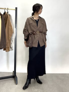 「RIVE DROITE（リヴドロワ）の【安定感◎】ラウンドトゥショートブーツ（ブーツ）」を使った、rd_usui558さん（レディース・163cm）の夏コーディネート