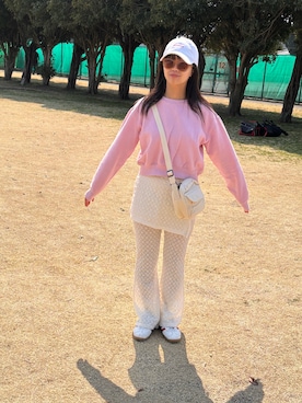 「H&M（エイチ・アンド・エム）のアイテム（スウェット）」を使った、lotta0329さん（レディース・158cm）の春コーディネート