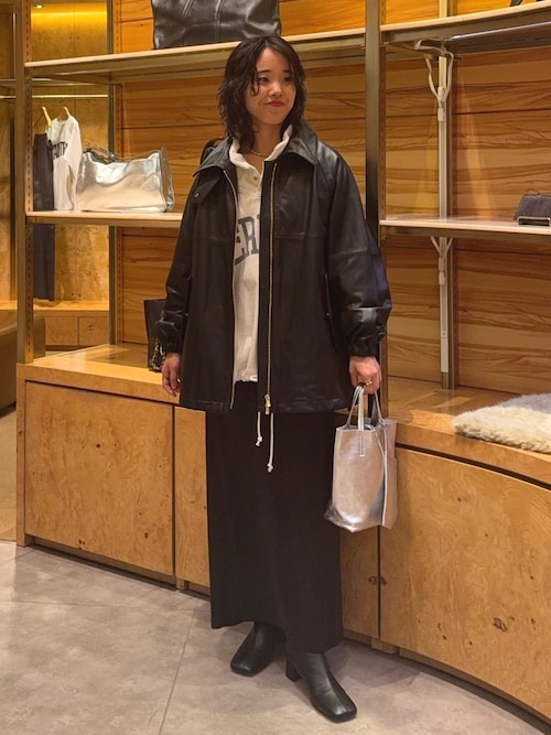 ガリャルダガランテ黒レザージャケット オーバーサイズ GALLARDAGALANTE(ガリャルダガランテ)｜レザーブルゾン/ブラック の