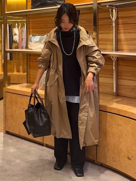 「アイテム（トートバッグ、ブラック系）」を使った、ggnogurinさん（レディース・157cm）の秋コーディネート