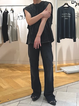 「CELINE（セリーヌ）のアイテム（ブーツ）」を使った、Jinさん（メンズ・177cm）の夏コーディネート