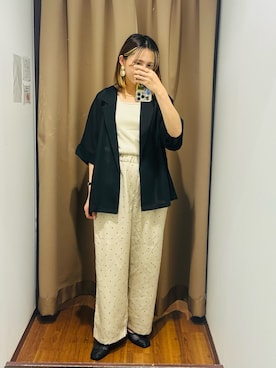 「ITEMS URBANRESEARCH（アイテムズ アーバンリサーチ）の『洗濯可』2WAYニットタンクトップ（ニット/セーター、ホワイト系）」を使った、KAMEさん（レディース・160cm）の夏コーディネート