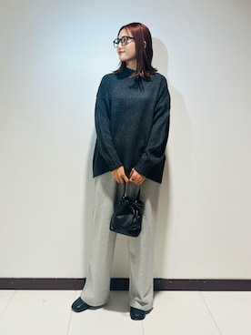 「アイテム（メガネ）」を使った、KAMEさん（レディース・160cm）の秋コーディネート