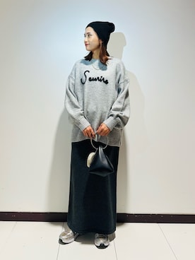 「アイテム（ニットキャップ/ビーニー）」を使った、KAMEさん（レディース・160cm）の秋コーディネート