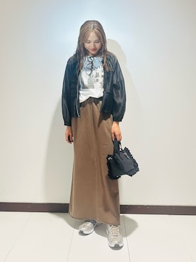 「アイテム（ブルゾン）」を使った、KAMEさん（レディース・160cm）の秋コーディネート