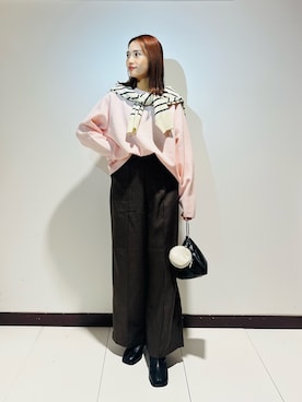 「SENSE OF PLACE by URBAN RESEARCH（センスオブプレイスバイアーバンリサーチ）のフープハンドルバッグ（ハンドバッグ）」を使った、KAMEさん（レディース・160cm）の秋コーディネート
