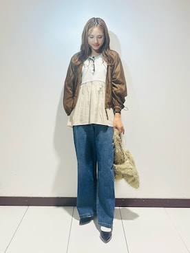 「アイテム（ジャケット/アウター）」を使った、KAMEさん（レディース・160cm）の秋コーディネート