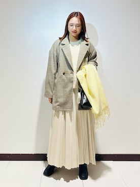 「アイテム（マフラー）」を使った、KAMEさん（レディース・160cm）の秋コーディネート