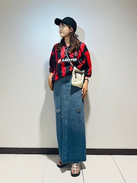 「SMELLY（スメリー）のアイテム（帽子）」を使った、ameさん（レディース・160cm）の夏コーディネート