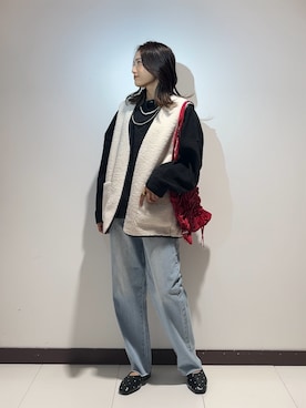 「アイテム（その他アウター、ブラウン系）」を使った、KAMEさん（レディース・160cm）の秋コーディネート