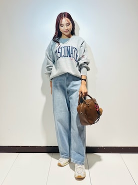 「アイテム（ボストンバッグ）」を使った、KAMEさん（レディース・160cm）の秋コーディネート