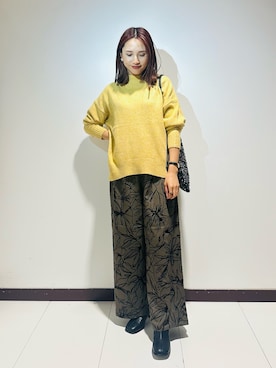 「アイテム（トートバッグ）」を使った、KAMEさん（レディース・160cm）の秋コーディネート