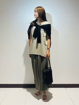 「アイテム（カーディガン/ボレロ）」を使った、KAMEさん（レディース・160cm）の夏コーディネート