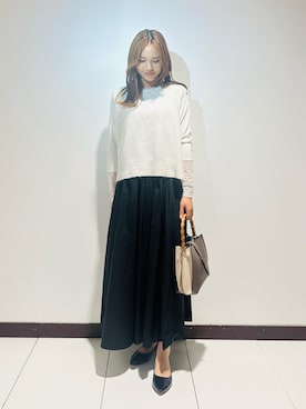 「ITEMS URBANRESEARCH（アイテムズ アーバンリサーチ）のウエストギャザースカート（スカート）」を使った、KAMEさん（レディース・160cm）の秋コーディネート