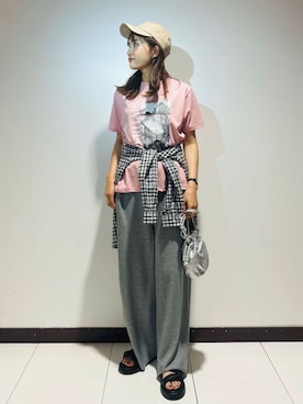「SMELLY（スメリー）のアイテム（キャップ）」を使った、ameさん（レディース・160cm）の夏コーディネート
