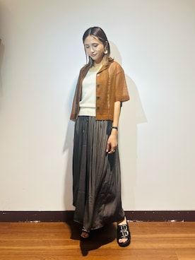 「RODE SKO（ロデスコ）のアイテム（サンダル）」を使った、KAMEさん（レディース・160cm）の夏コーディネート