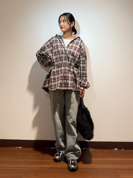 「SMELLY（スメリー）のコンチョチェーンベルト（ベルト、その他）」を使った、KAMEさん（レディース・160cm）の秋コーディネート