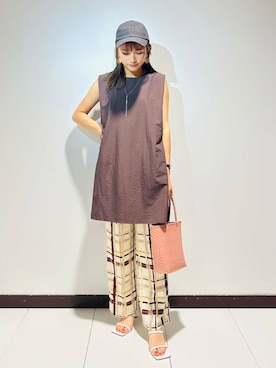 「SMELLY（スメリー）のアイテム（キャップ）」を使った、ameさん（レディース・160cm）の夏コーディネート