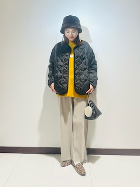 「アイテム（ダウンジャケット/コート）」を使った、KAMEさん（レディース・160cm）の秋コーディネート