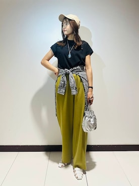 「SMELLY（スメリー）のアイテム（キャップ）」を使った、ameさん（レディース・160cm）の夏コーディネート