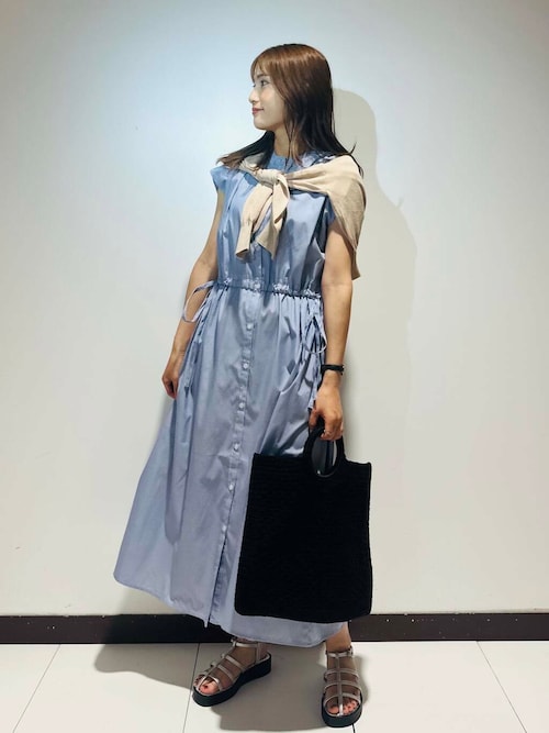 セール】ウエストギャザーストライプワンピース（ワンピース