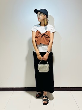 「SMELLY（スメリー）のアイテム」を使った、KAMEさん（レディース・160cm）の夏コーディネート