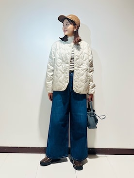 「アイテム（ダウンジャケット/コート）」を使った、KAMEさん（レディース・160cm）の秋コーディネート