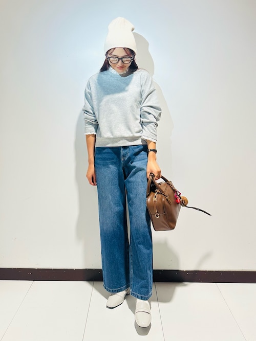 Acka フリル　ドッキング　スウェット フリルドッキングスウェット 裾フレア ペプラム 長袖 スウェット