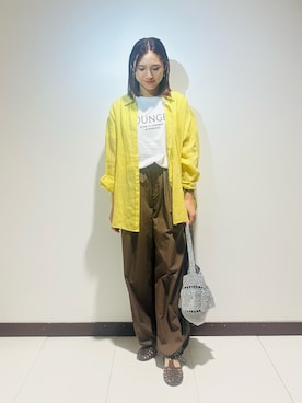 「クリアサンダル」｜KAMEさん（レディース・160cm）の夏コーディネート