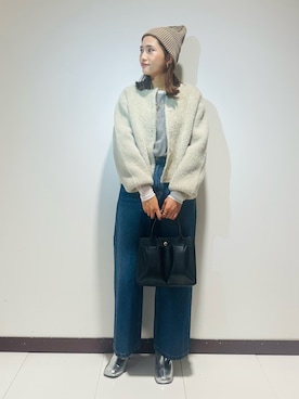 「アイテム（ブーツ、シルバー系）」を使った、KAMEさん（レディース・160cm）の秋コーディネート