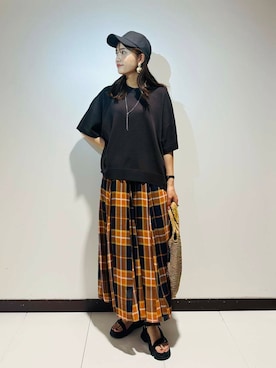 「SMELLY（スメリー）のアイテム（キャップ）」を使った、ameさん（レディース・160cm）の夏コーディネート