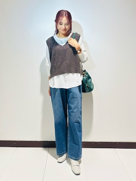 「オンオフ兼用」｜「アイテム（バッグ）」を使った、KAMEさん（レディース・160cm）の秋コーディネート