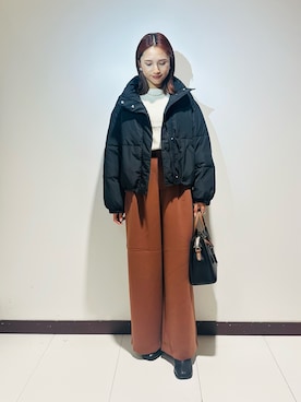 「アイテム（ダウンジャケット/コート）」を使った、KAMEさん（レディース・160cm）の秋コーディネート