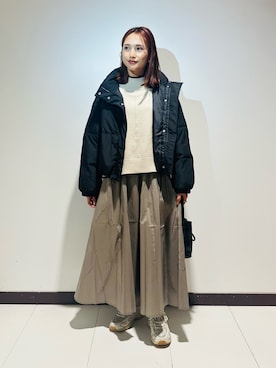 「ITEMS URBANRESEARCH（アイテムズ アーバンリサーチ）のウエストギャザースカート（スカート）」を使った、KAMEさん（レディース・160cm）の秋コーディネート