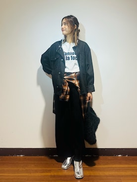 「ITEMS URBANRESEARCH（アイテムズ アーバンリサーチ）のアイテム」を使った、KAMEさん（レディース・160cm）の秋コーディネート