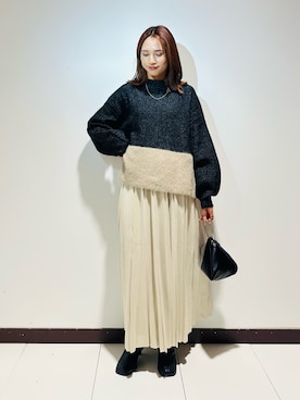 「SENSE OF PLACE by URBAN RESEARCH（センスオブプレイスバイアーバンリサーチ）のフープハンドルバッグ（ハンドバッグ）」を使った、KAMEさん（レディース・160cm）の秋コーディネート