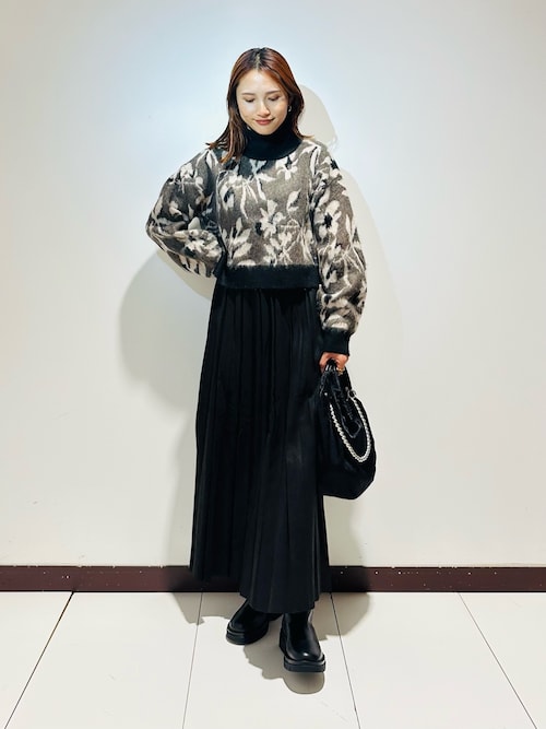 セール】ジャガードニュアンスハイネックニット（ニット/セーター