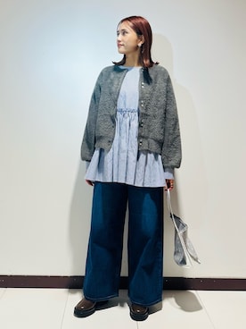 「LEE」｜KAMEさん（レディース・160cm）の秋コーディネート