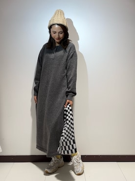 「ITEMS URBANRESEARCH（アイテムズ アーバンリサーチ）のアイテム（ニットキャップ/ビーニー）」を使った、ameさん（レディース・160cm）の秋コーディネート