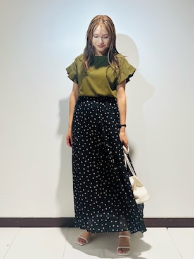 「アイテム（スカート）」を使った、KAMEさん（レディース・160cm）の夏コーディネート