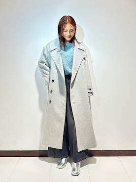「グレーコーデ」｜「アイテム（その他アウター）」を使った、ameさん（レディース・160cm）の冬コーディネート