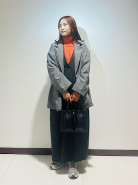 「ハイネックニット」｜KAMEさん（レディース・160cm）の秋コーディネート