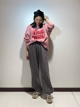 「SMELLY（スメリー）のシャギービーニー（ニットキャップ/ビーニー）」を使った、KAMEさん（レディース・160cm）の秋コーディネート