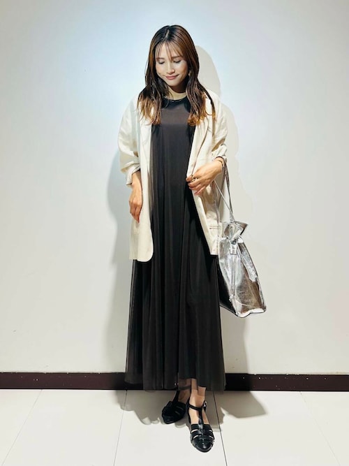 prawn様★　品　リネンレーヨンテーラードJACKET　ブラック prawn様☆ 品 リネンレーヨンテーラードJACKET ブラック レディース