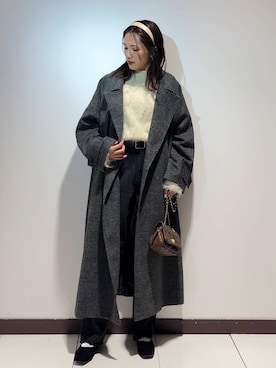 「ホリデー」｜KAMEさん（レディース・160cm）の冬コーディネート