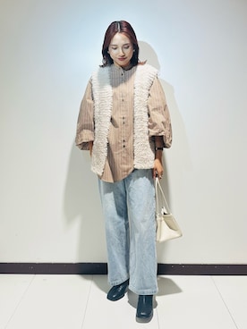 「URBAN RESEARCH（アーバンリサーチ）のアイテム（シャツ/ブラウス）」を使った、KAMEさん（レディース・160cm）の秋コーディネート