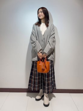 「スカートコーデ」｜KAMEさん（レディース・160cm）の冬コーディネート